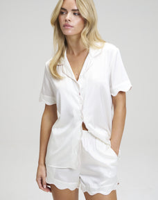 Scalloped Silk PJ Set
