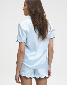 Scalloped Silk PJ Set