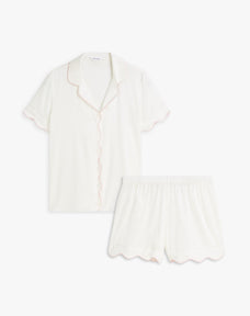 Scalloped Silk PJ Set