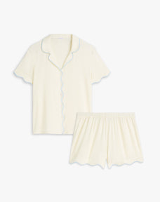 Scalloped Short Tencel PJ Set