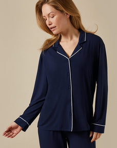 Langärmliges gestreiftes Pyjama-Oberteil