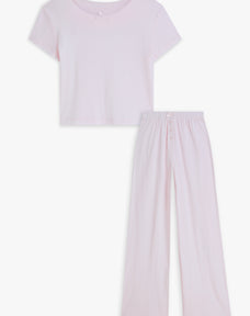 Pointelle Baby Tee and Pants Set