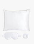 Skin Recovering™ Sleep Bundle with Pillowcase. Eye Mask and Scrunchie from Dore and Rose in the color White
