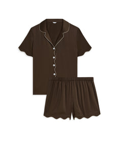 Scalloped Silk PJ Set
