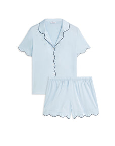 Scalloped Silk PJ Set