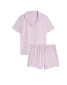 Scalloped Short Tencel PJ Set