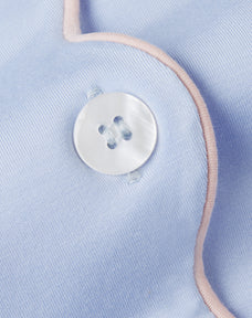 Short Tencel Scallop PJ Set - Light Blue
