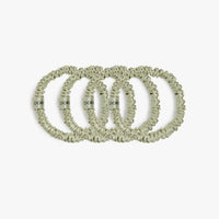 4 pieces of Silk Large Scrunchies in Olive Green