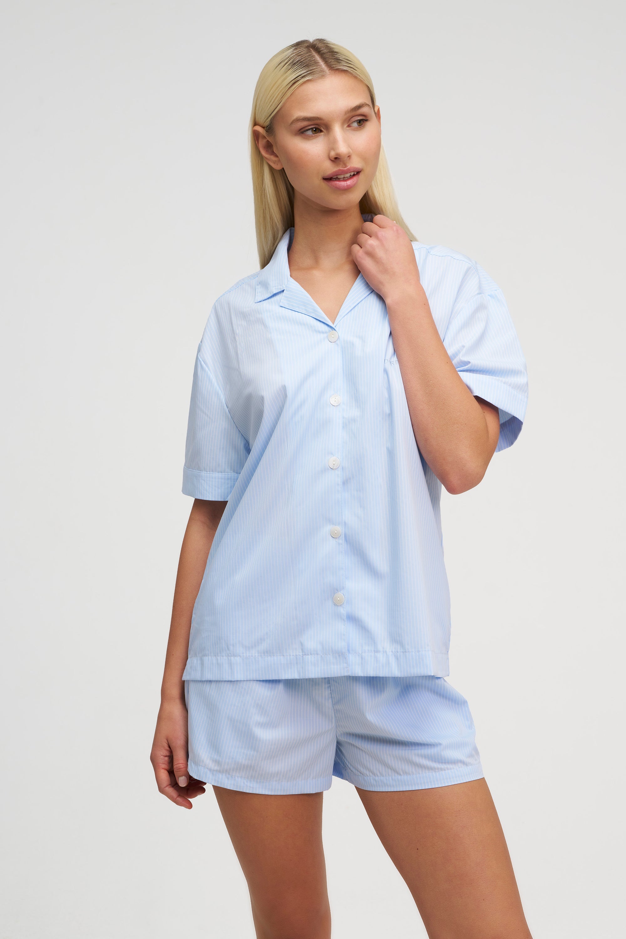 Short Premium Striped PJ Top