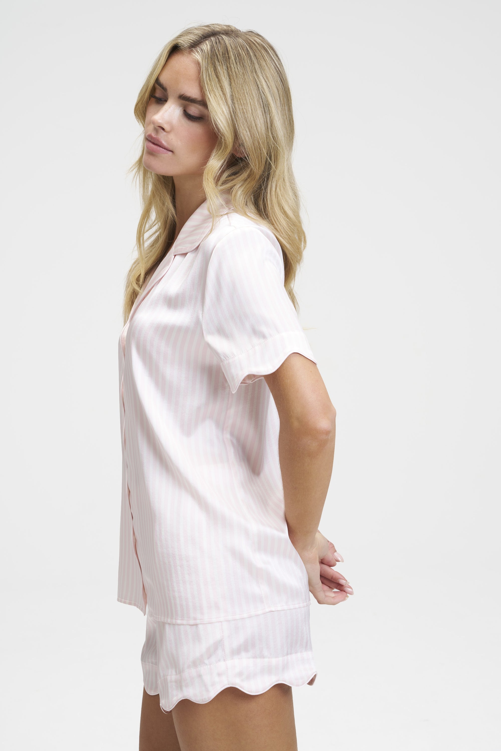 Scalloped Silk PJ Set