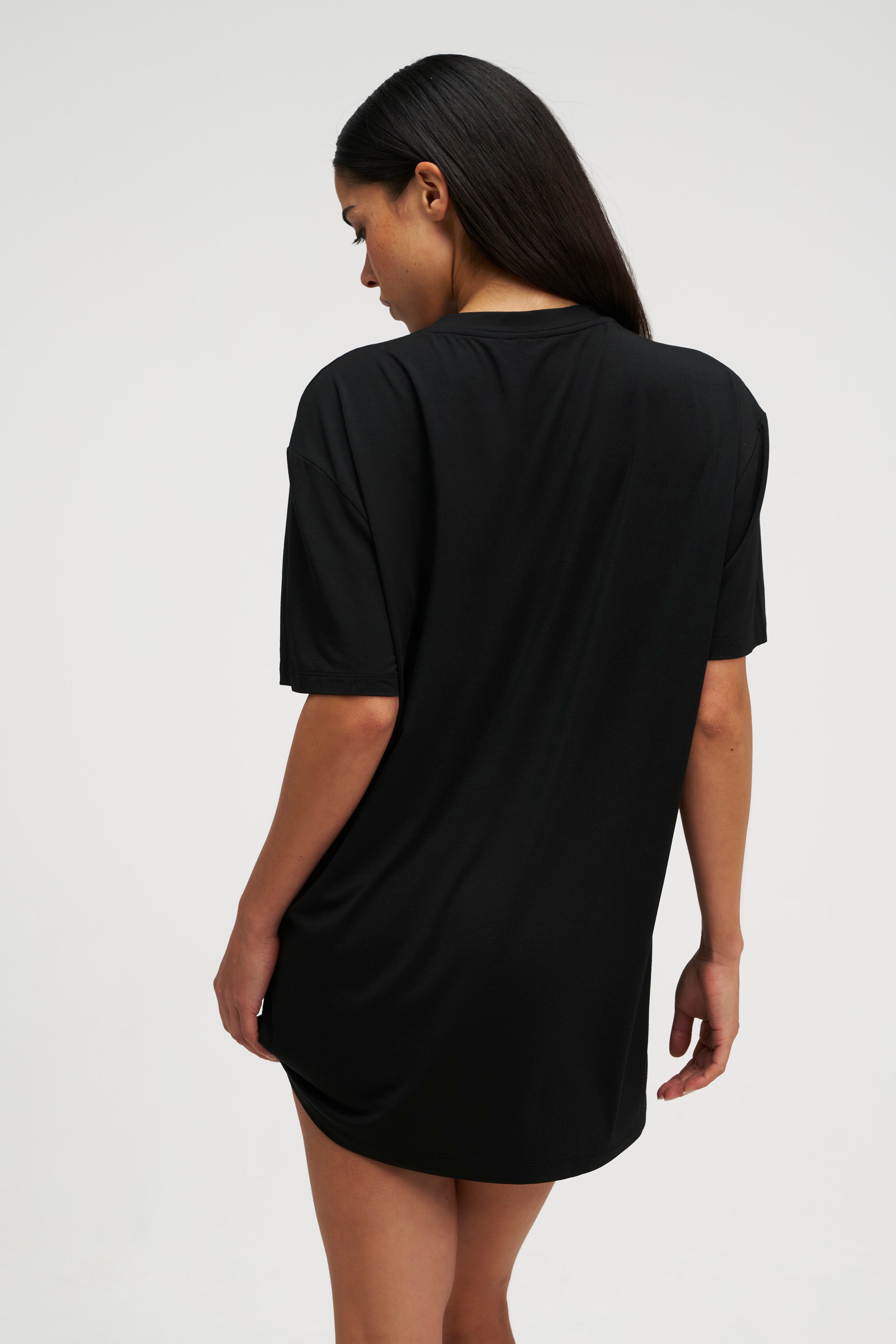 oversized boyfriend t shirt dress Madewell Tina Oversized Boyfriend T-Shirt Dress in Black size xxs