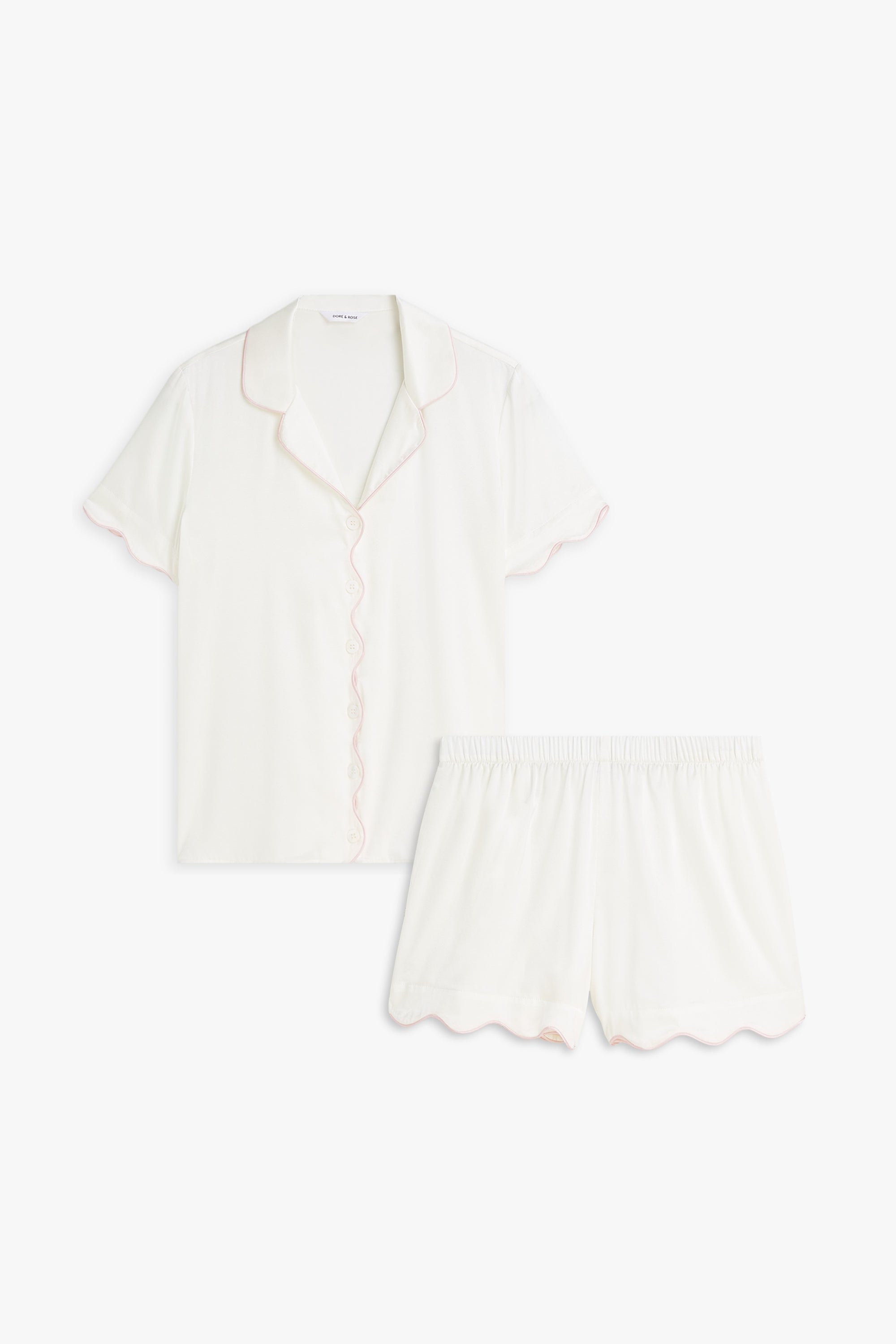 Scalloped Silk PJ Set