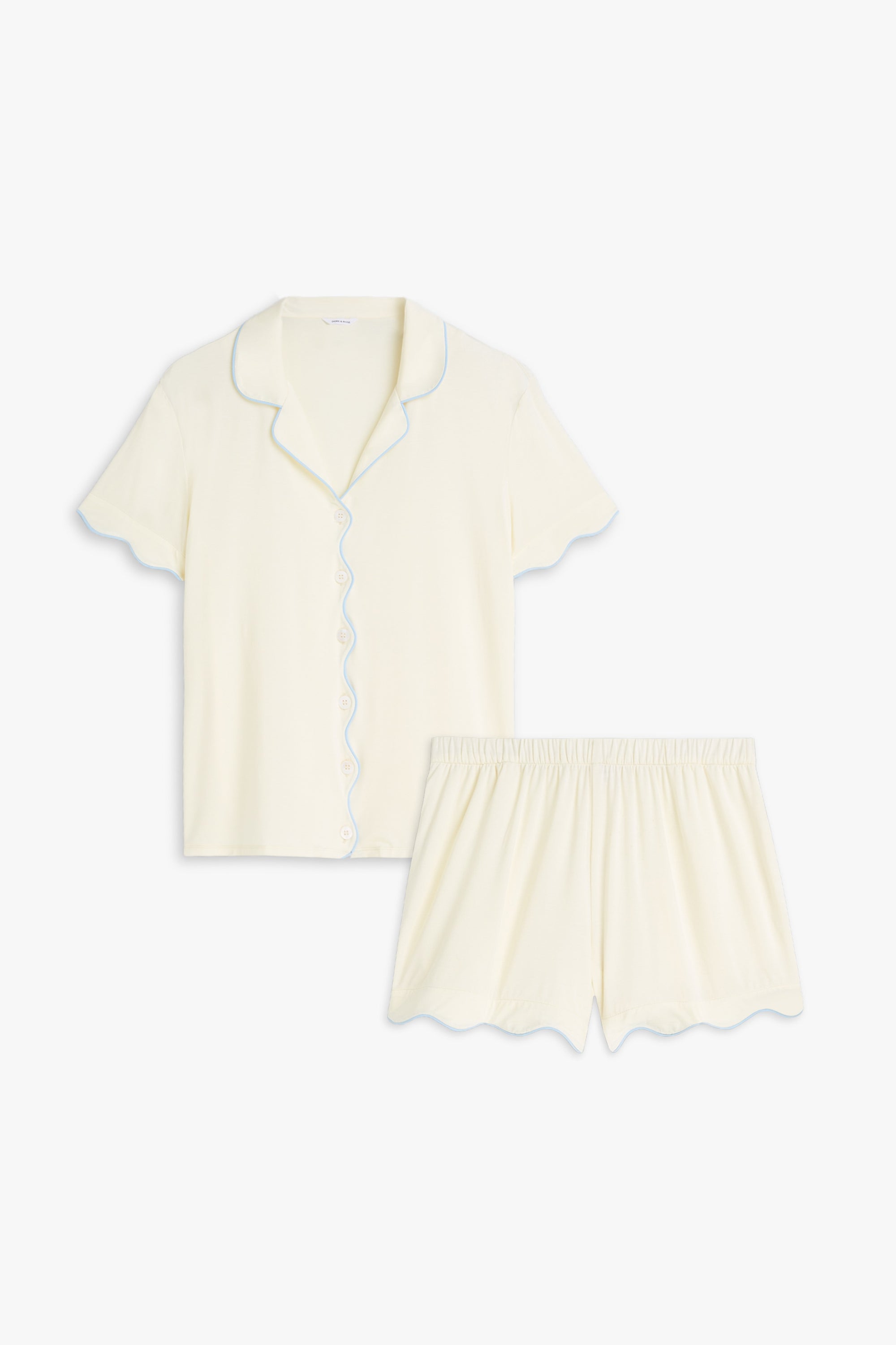Scalloped Short Tencel PJ Set
