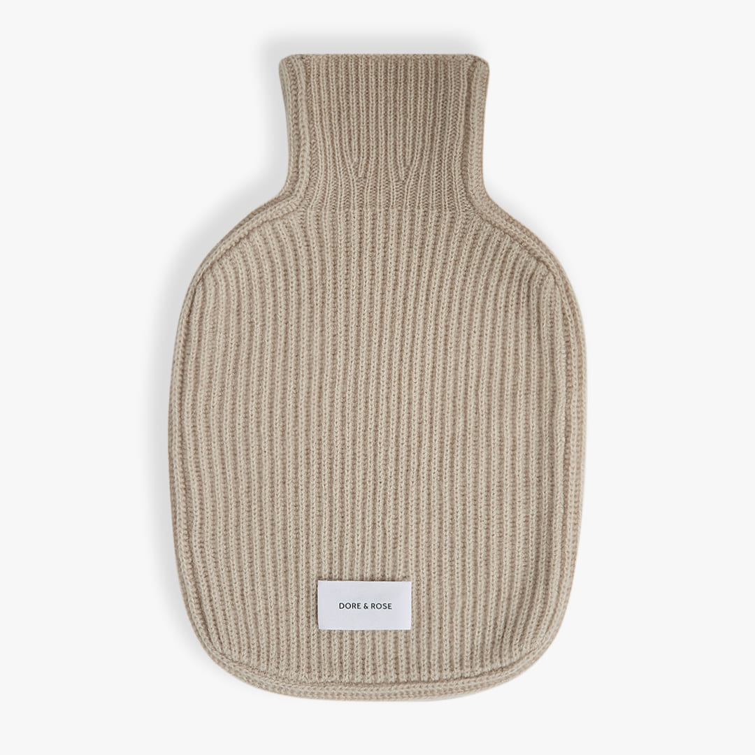 Cashmere Hot Water Bottle in Beige