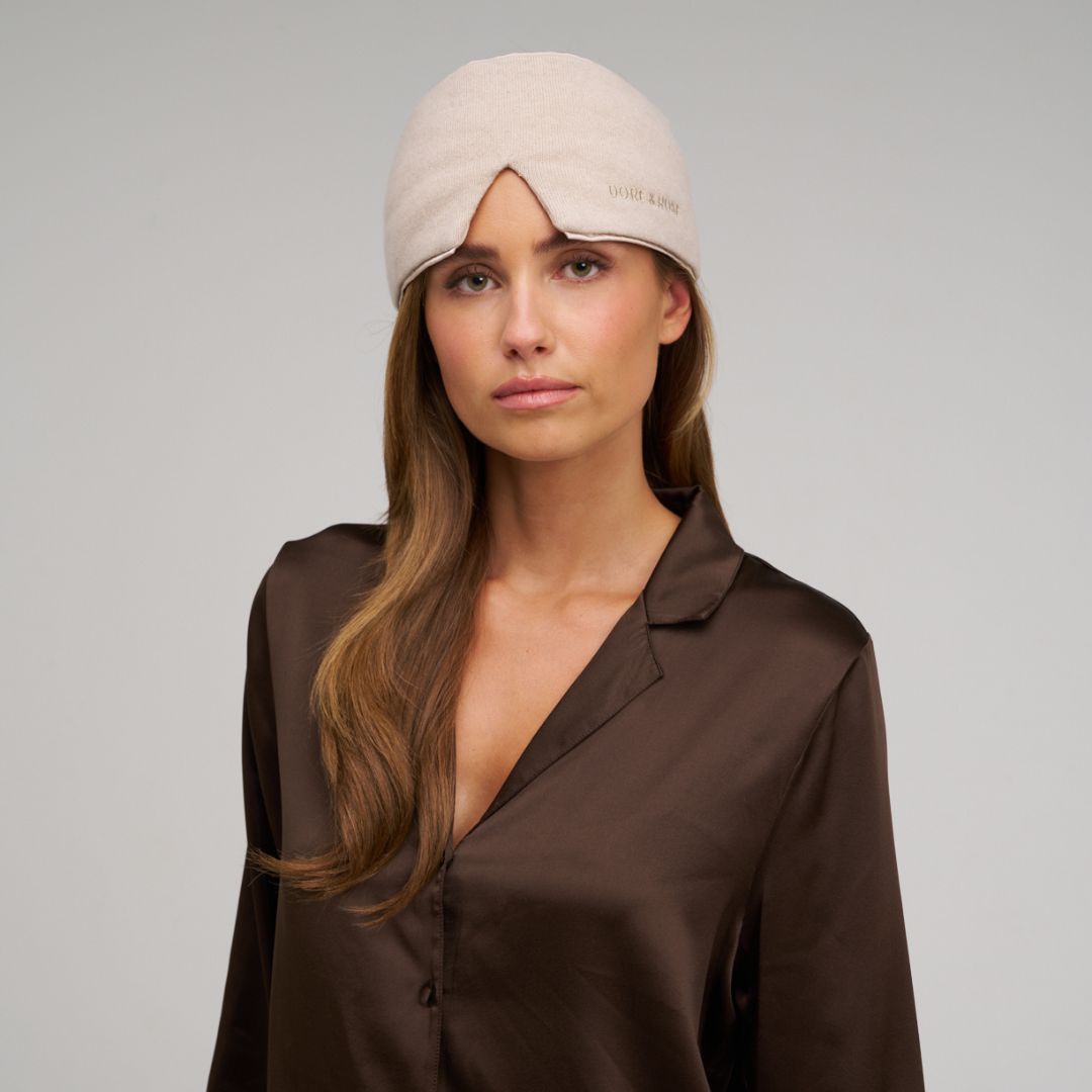 Cashmere Bundle in Beige: Deep Sleep Mask and Hot Water Bottle