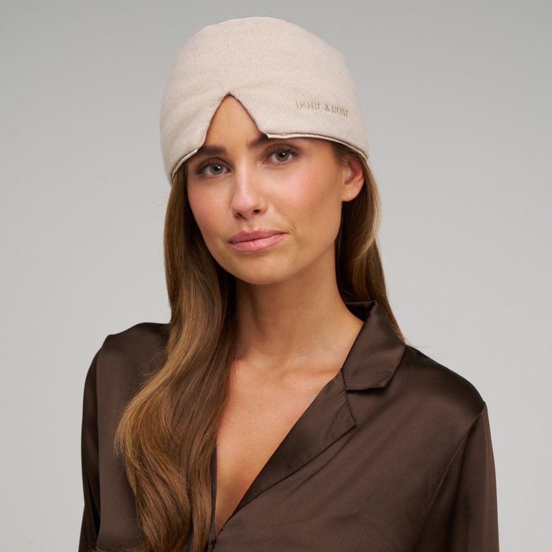Cashmere & Silk Deep Sleep Mask in Beige