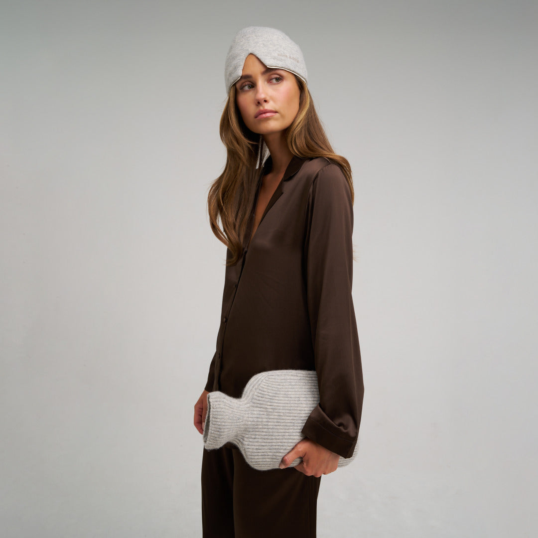 Cashmere Bundle in Grey: Deep Sleep Mask and Hot Water Bottle