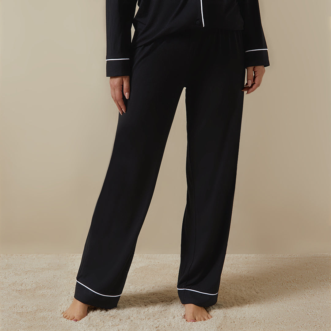 Long Sleeve Modal PJ Set - Black