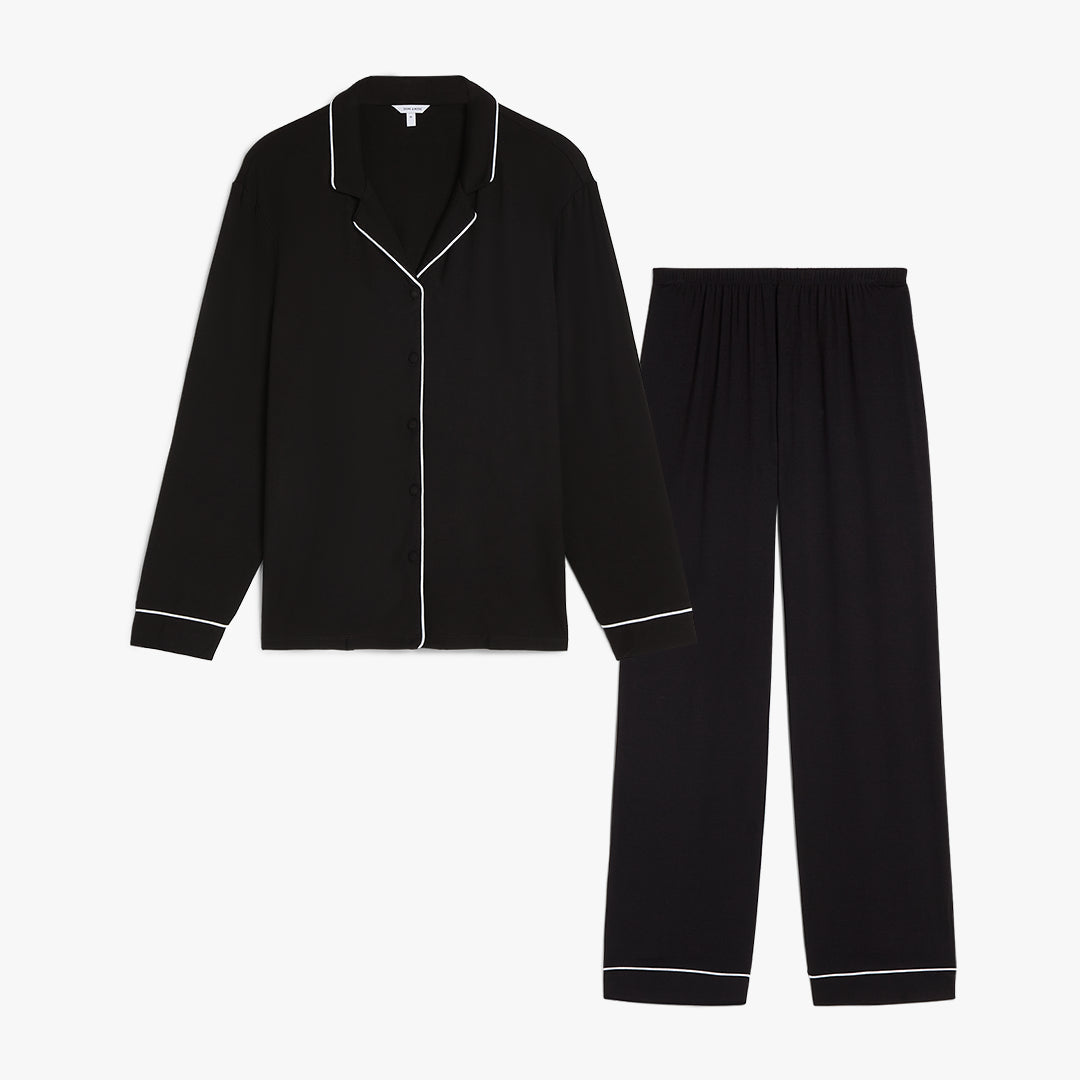 Long Sleeve Modal PJ Set - Black