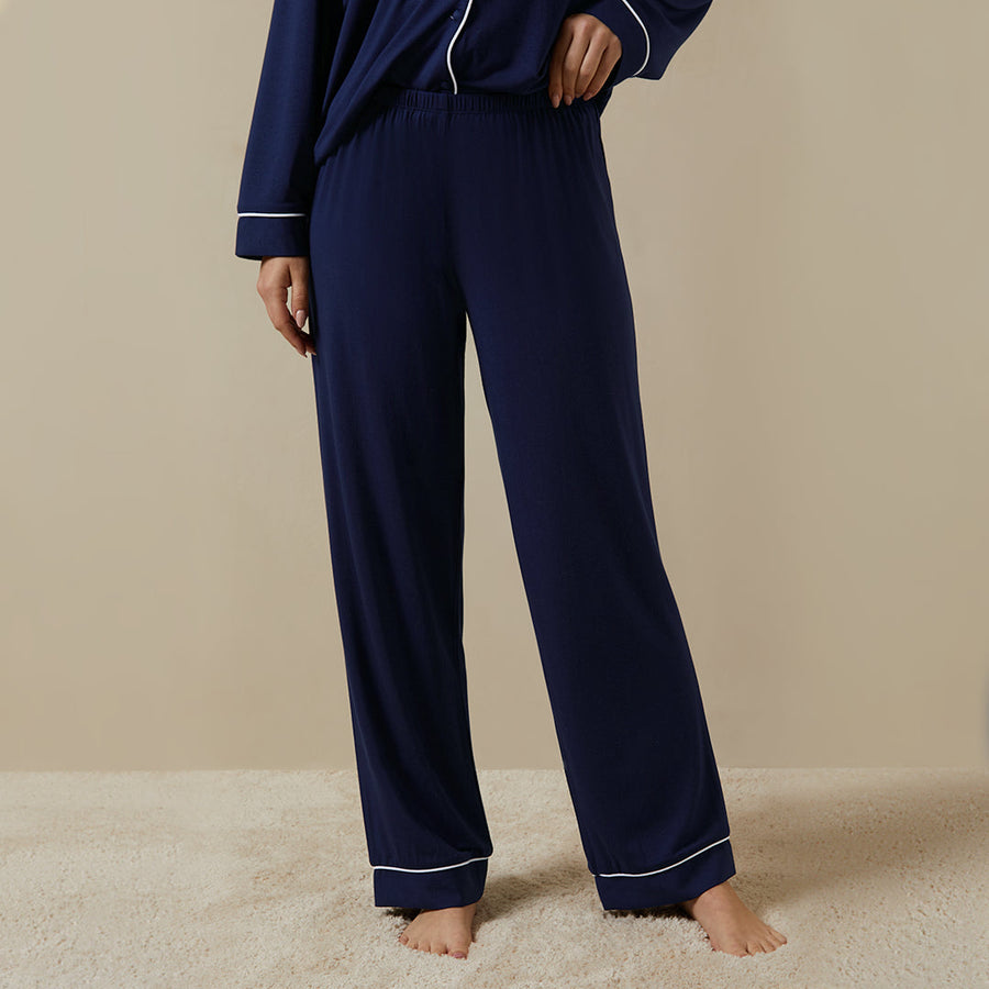 Long Sleeve Modal PJ Set - Dark Blue