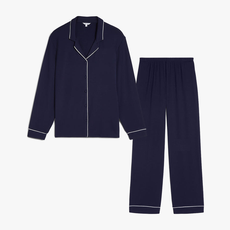 Long Sleeve Modal PJ Set - Dark Blue