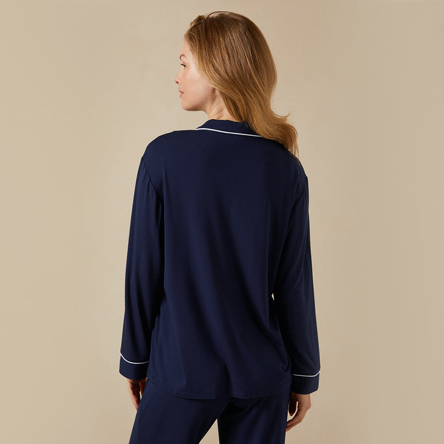 Long Sleeve Modal PJ Set - Dark Blue