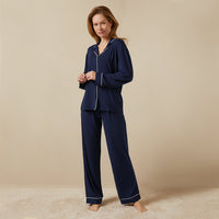 Long Sleeve Modal PJ Set - Dark Blue