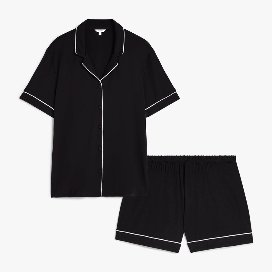 Short Sleeve Modal PJ Set - Black