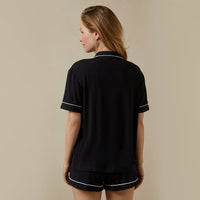 Short Sleeve Modal Top - Black