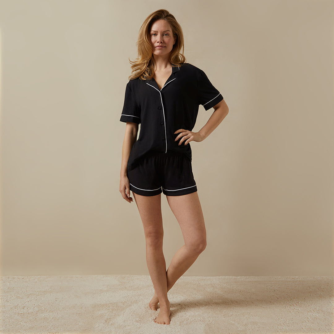 Short Sleeve Modal Top - Black