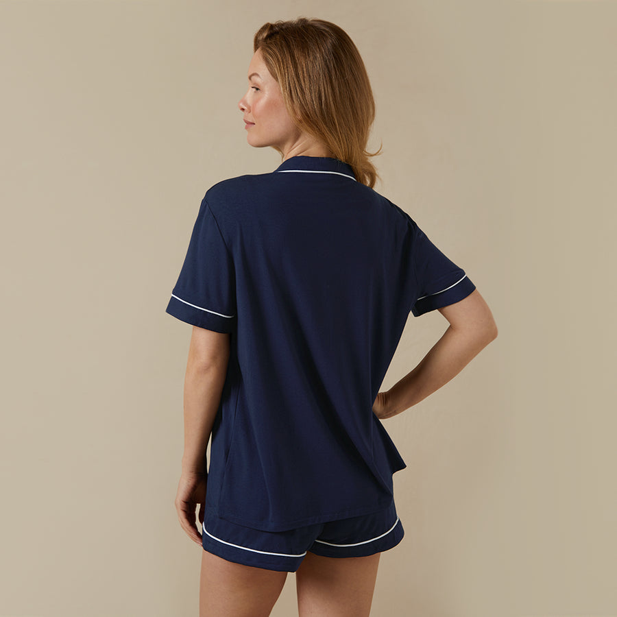 Short Sleeve Modal PJ Set - Dark Blue