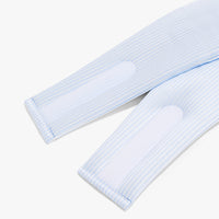 High quality Velcro attachment of the Dore and Rose Deep Sleep Eye Mask in the color Blue and White stripes