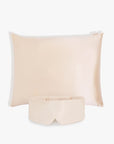 Pink Silk Sleeping Eye Mask and Pink Silk Pillowcase