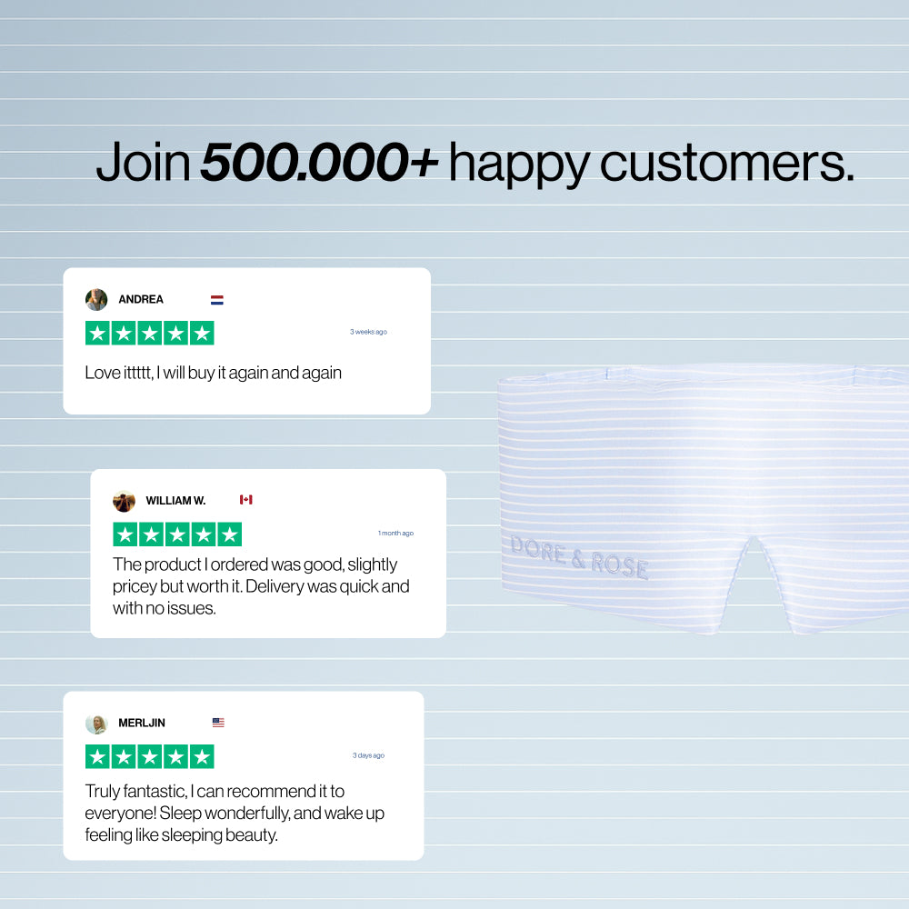 Deep Sleep Mask - Striped Blue | Luxury and Comfort | Dore and Rose – Dore  & Rose