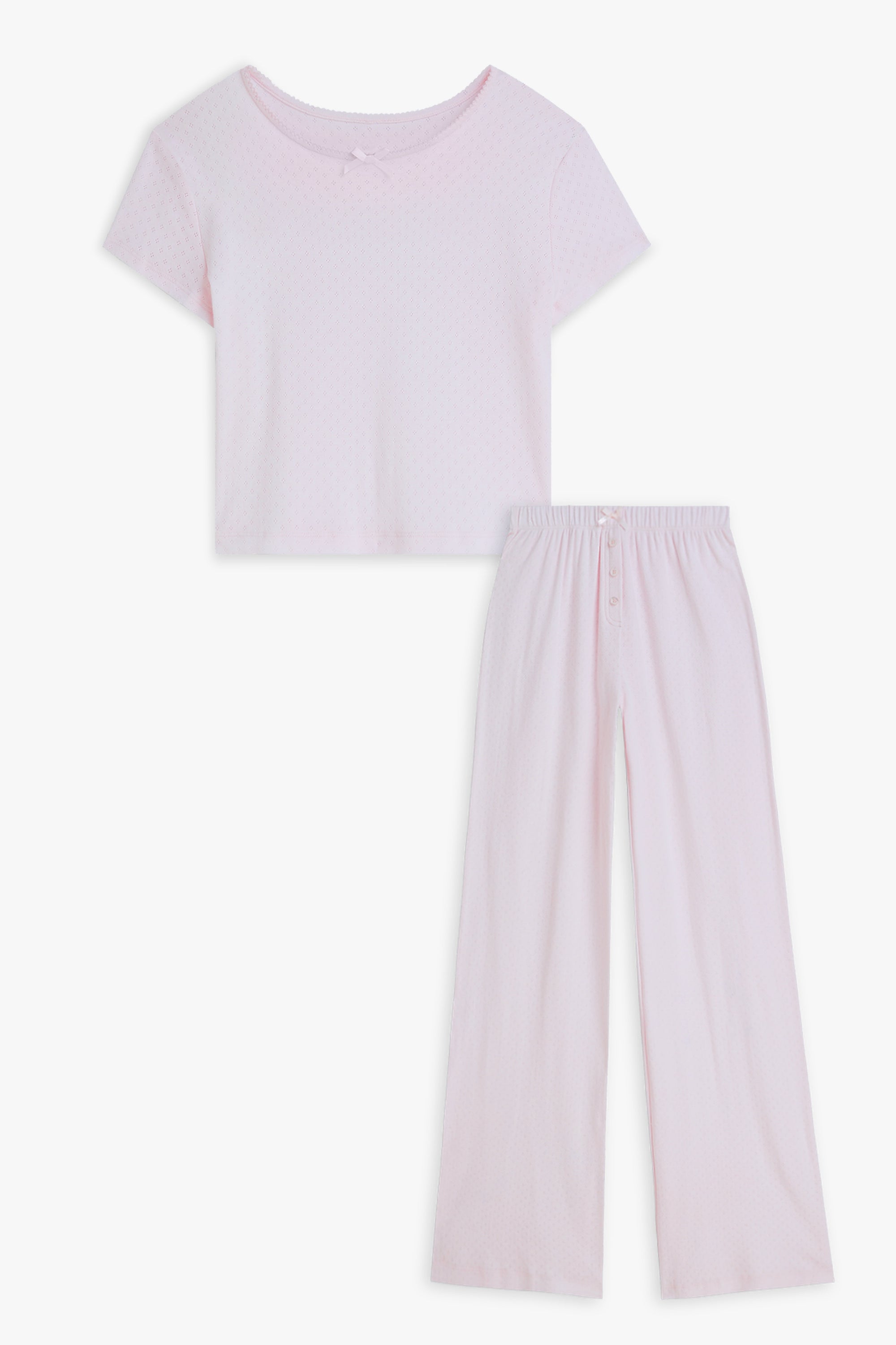 Pointelle Baby Tee and Pants Set