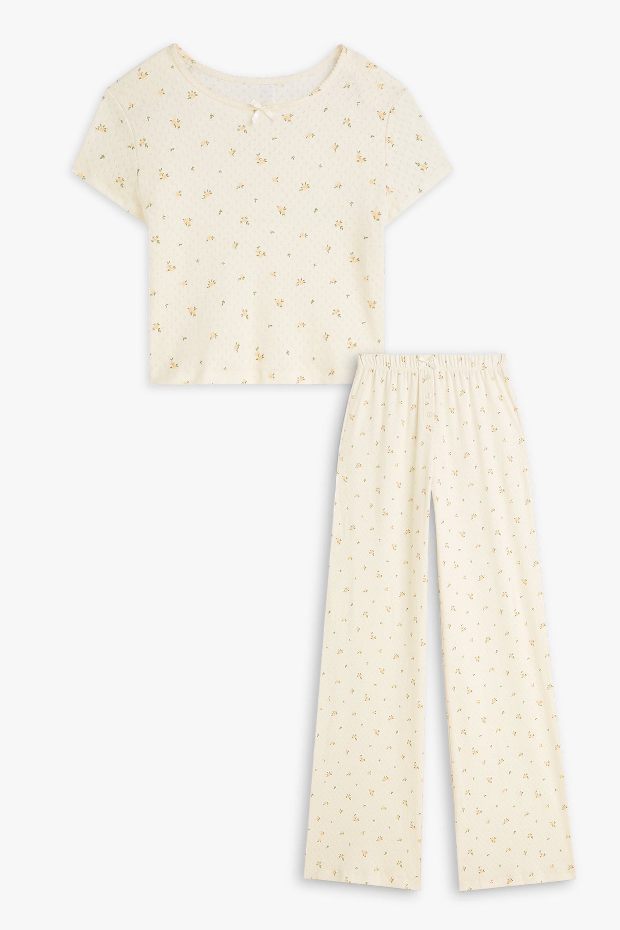 Pointelle Baby Tee and Pants Set