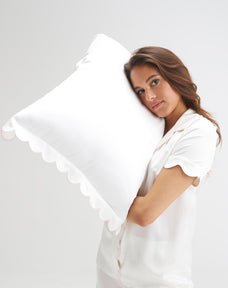 Scalloped Silk Pillowcase