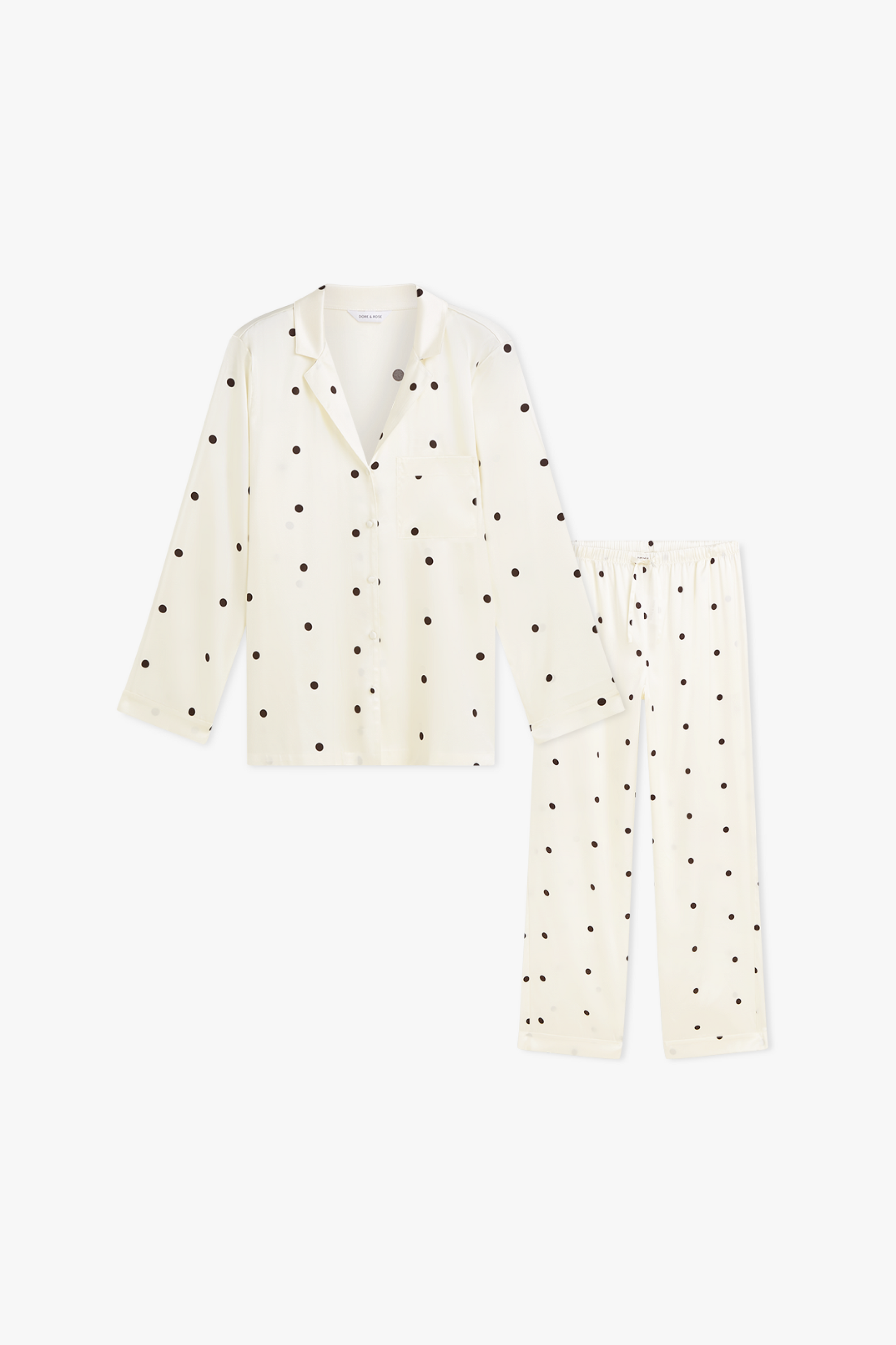 Long Premium Silk PJ Set - Polkadot