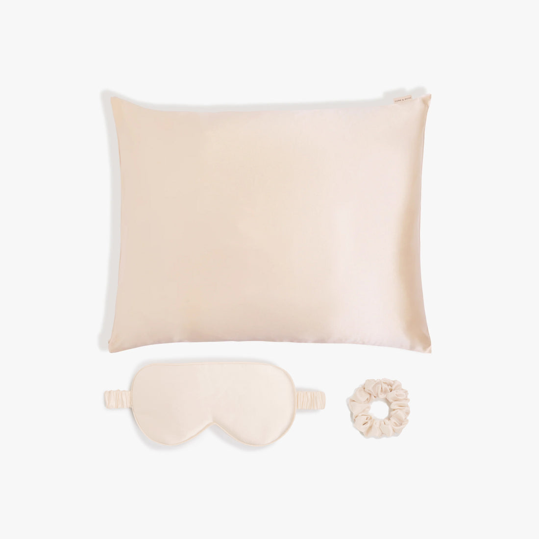 Skin Recovering™ Sleep Bundle with Pillowcase. Eye Mask and Scrunchie from Dore and Rose in the color Champagne Beige