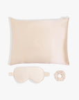 Skin Recovering™ Sleep Bundle with Pillowcase. Eye Mask and Scrunchie from Dore and Rose in the color Champagne Beige