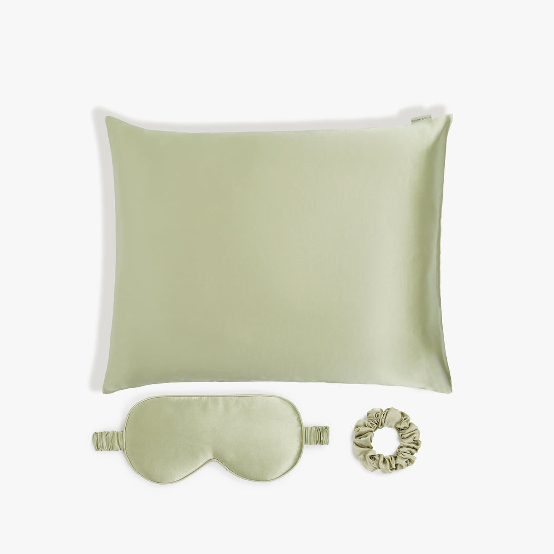 Skin Recovering™ Sleep Bundle with Pillowcase. Eye Mask and Scrunchie from Dore and Rose in the color Olive Green