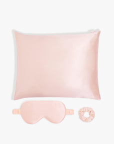 Skin Recovering™ Sleep Bundle with Pillowcase. Eye Mask and Scrunchie from Dore and Rose in the color Pink