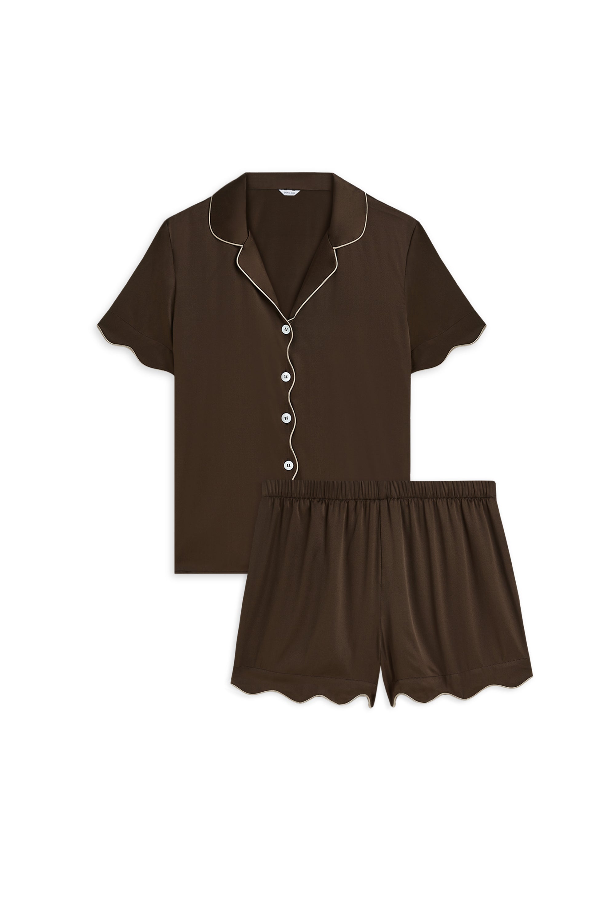 Scalloped Silk PJ Set