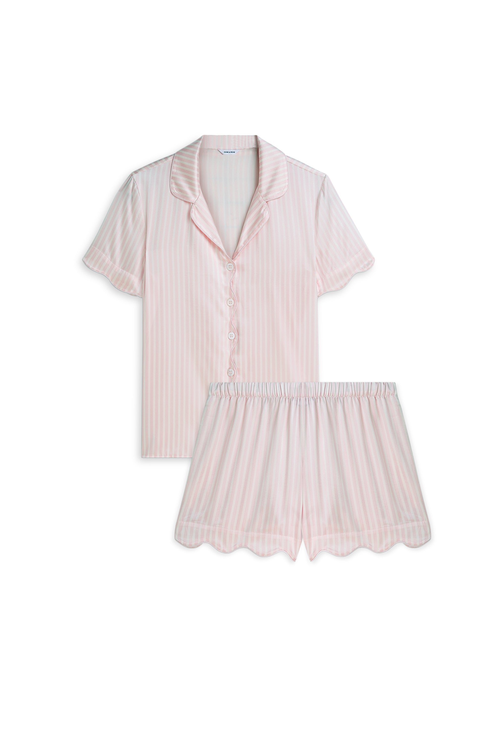 Scalloped Silk PJ Set