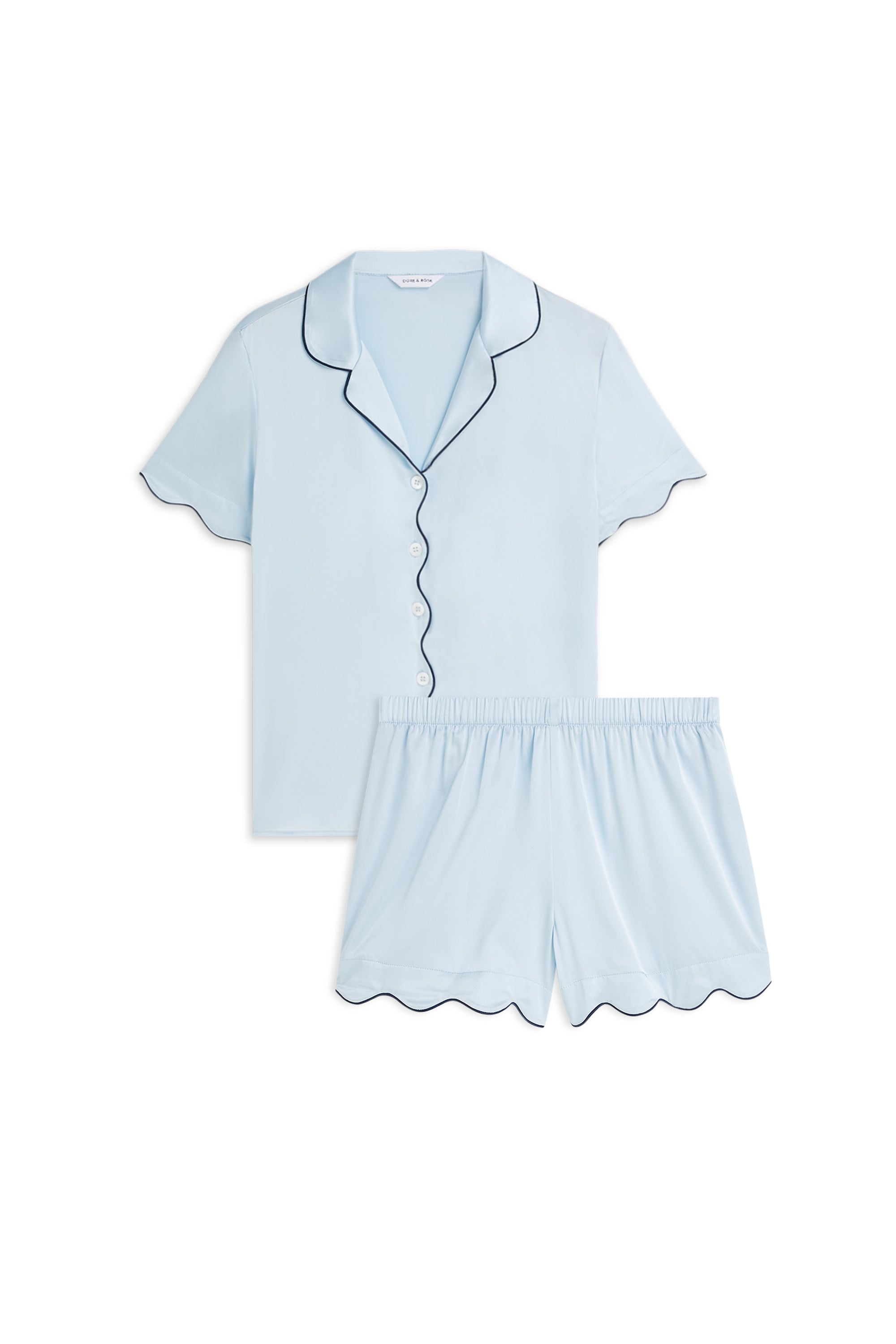 Scalloped Silk PJ Set