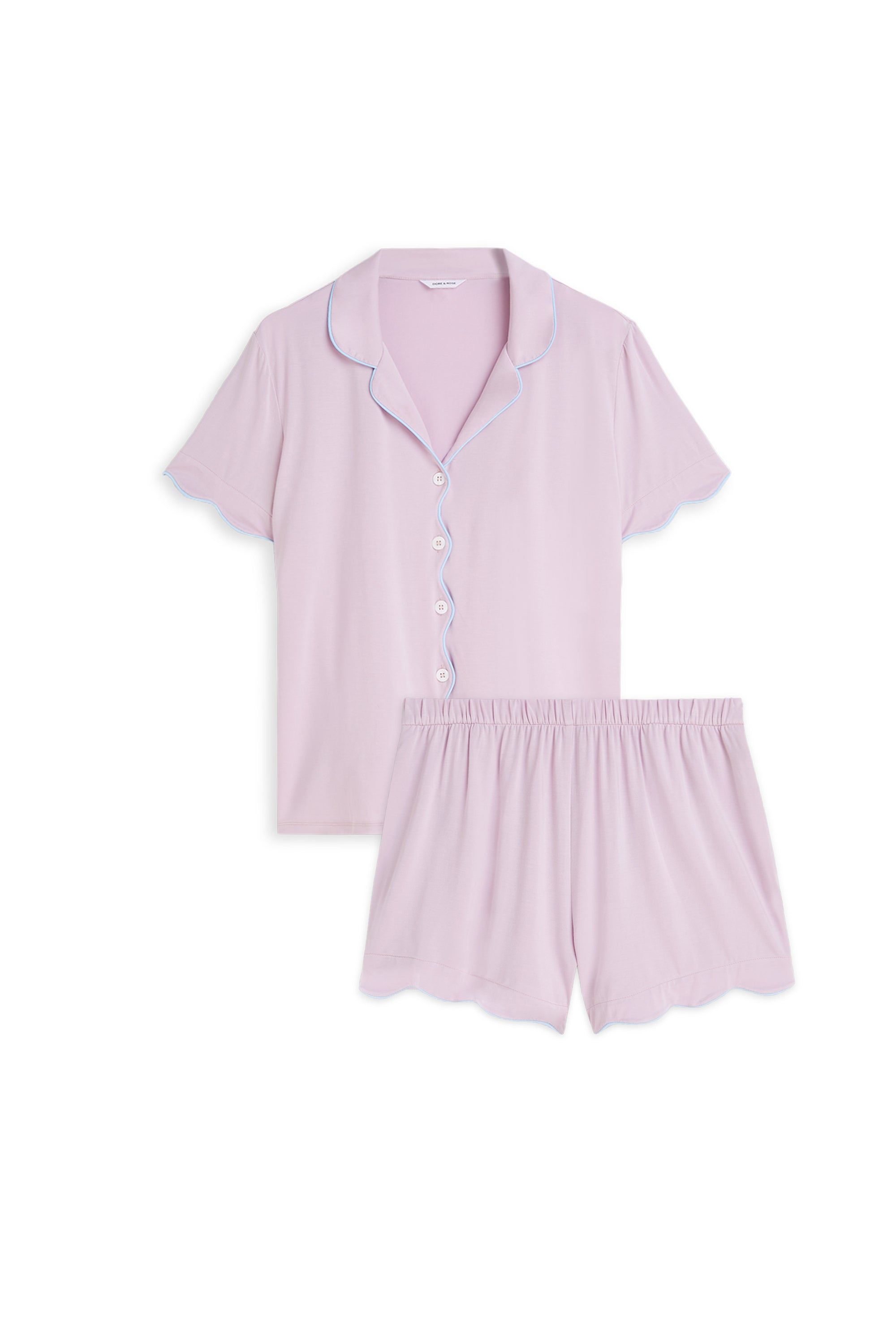 Scalloped Short Tencel PJ Set