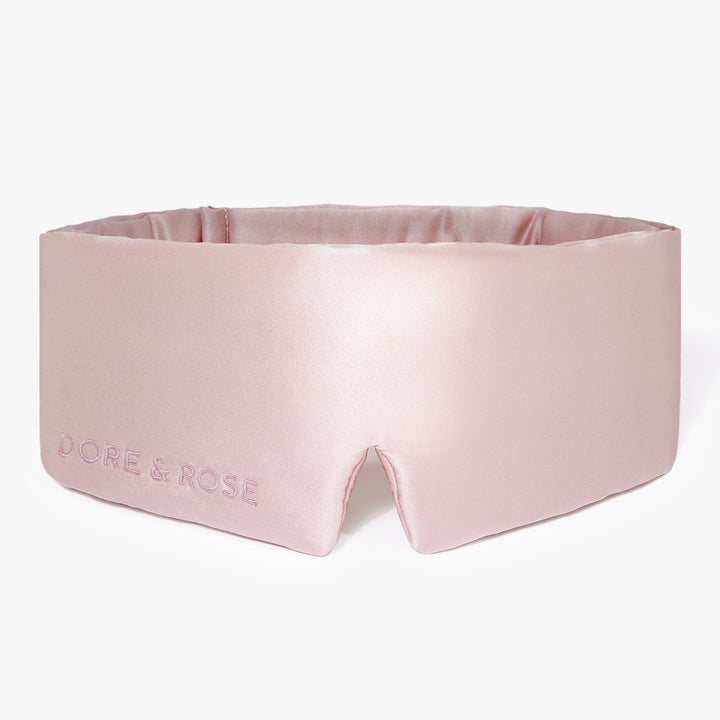 Dore and Rose Luxury Soft Silk Sleeping Eye Mask in the color dark pink