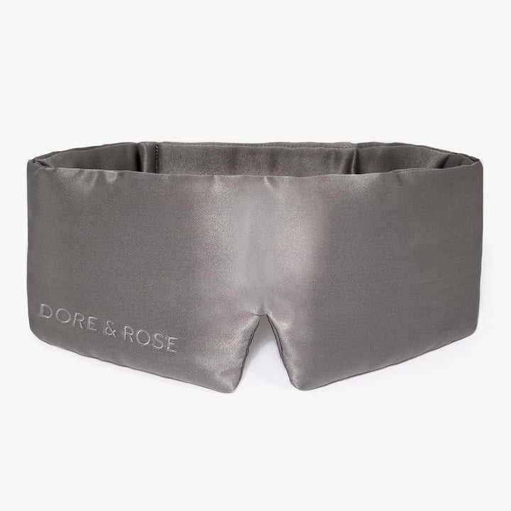 Dore and Rose Luxury Soft Silk Sleeping Eye Mask in the color Light grey