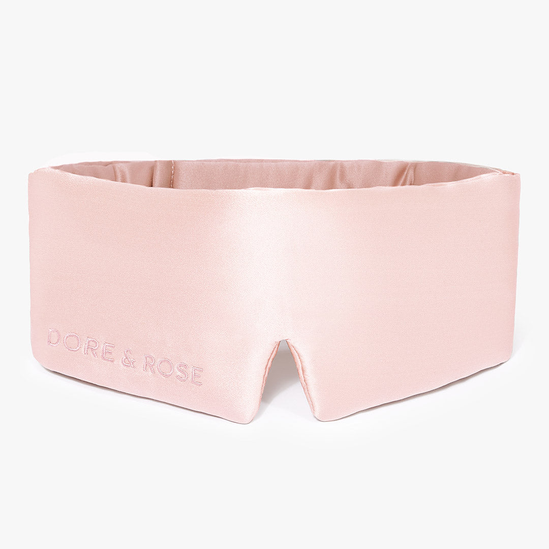 Dore and Rose Luxury Soft Silk Sleeping Eye Mask in the color Light pink
