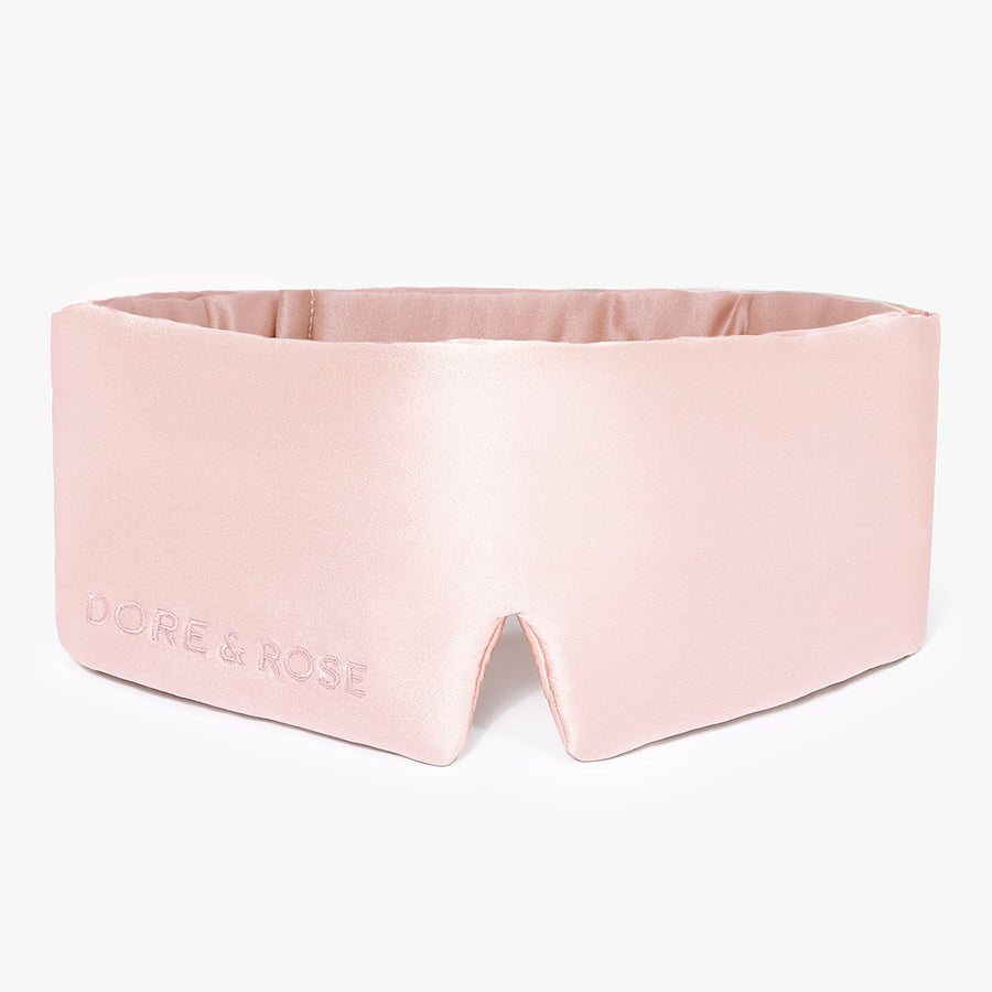 Dore and Rose Luxury Soft Silk Sleeping Eye Mask in the color Light pink
